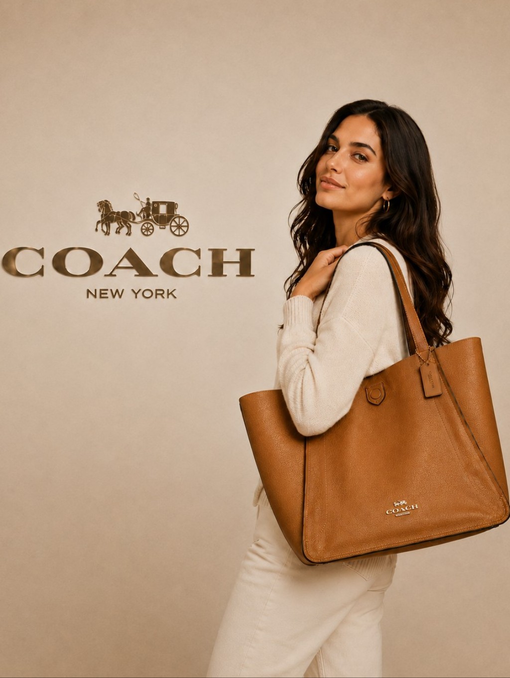 Auth Coach Madley Reversible Suede/Pebbled Leather Lrg Shoulder Carryall Tote